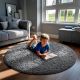 Soft Grey Textured Hall Mat